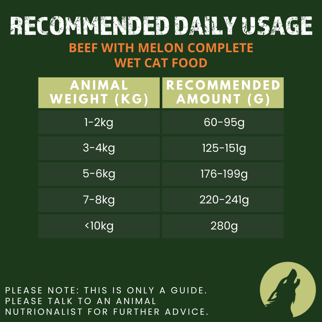 Beef with Melon Complete Wet Food Can for Cats (6 x 200g) - Haddock And Beef Wet Food For Kittens With Cochlear Dysplasia