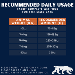 Rabbit Complete Wet Food Can for Sterilised Cats (6 x 200g)