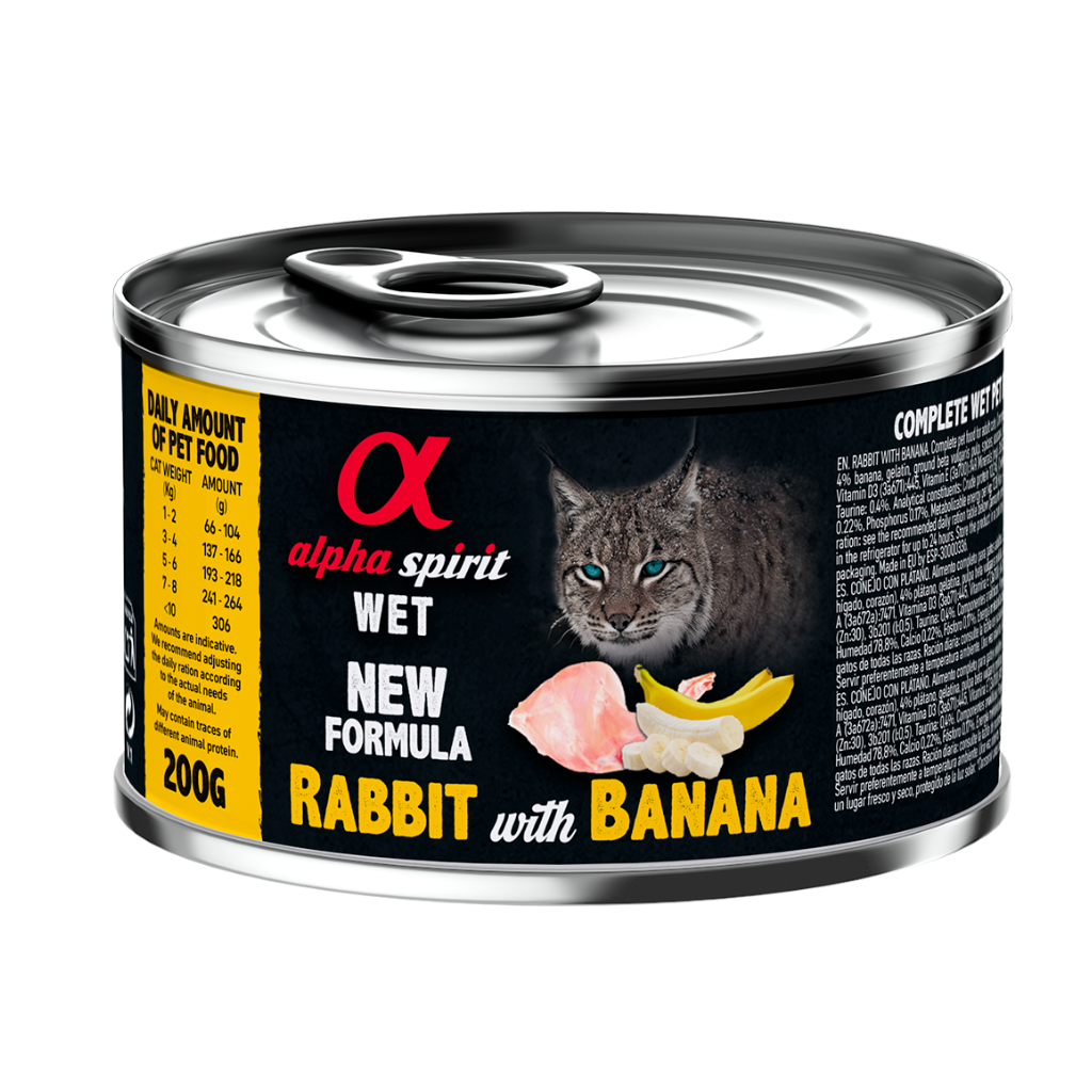 Rabbit with Banana Complete Wet Food Can for Cats (6 x 200g)