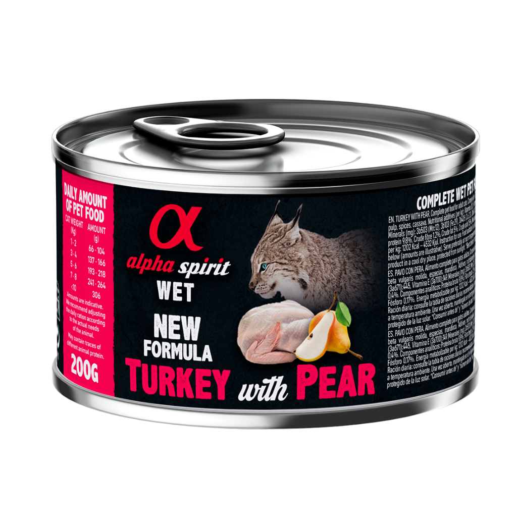 Turkey with Pear Complete Wet Food Can for Cats (6 x 200g)