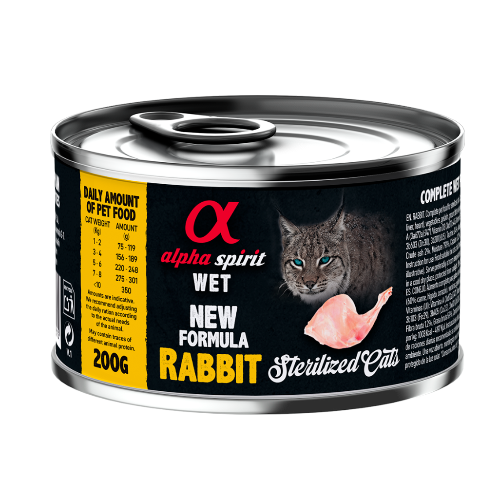 Rabbit Complete Wet Food Can for Sterilised Cats (6 x 200g)