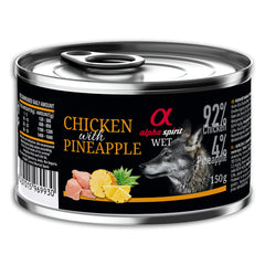 Alpha Spirit Chicken with Pineapple Complete Wet Canned Dog Food (6 x 150g) | Sabre Wholesale