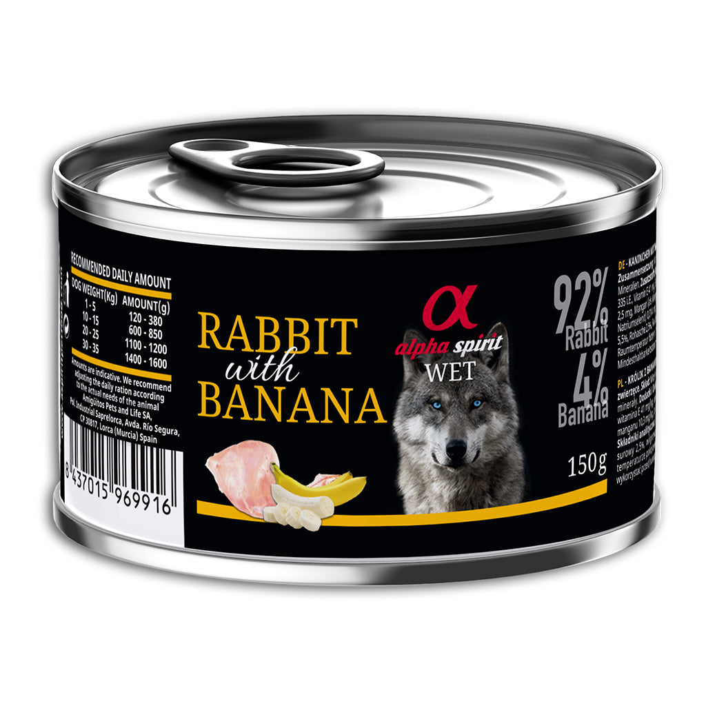 Rabbit with Banana Complete Wet Canned Dog Food (6 x 150g)