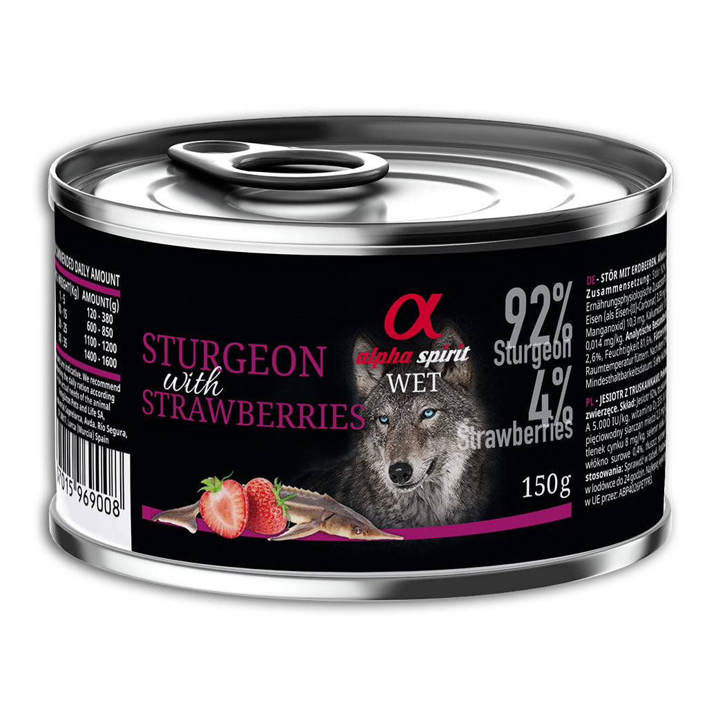 Sturgeon with Strawberries Complete Wet Canned Dog Food (6 x 150g)