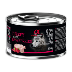 Turkey with Raspberries Complete Wet Canned Dog Food (6 x 150g)
