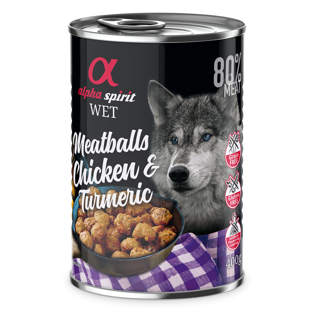 Alpha Spirit Meatballs In Cans for Dogs 400g | Sabre Wholesale