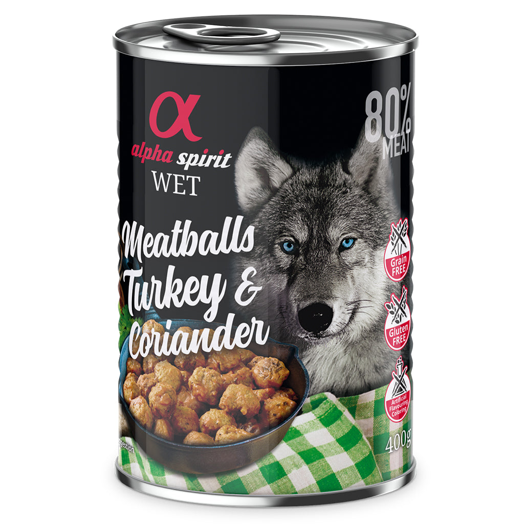 Turkey with Coriander Canned Meatballs for Dogs (6 x 400g)
