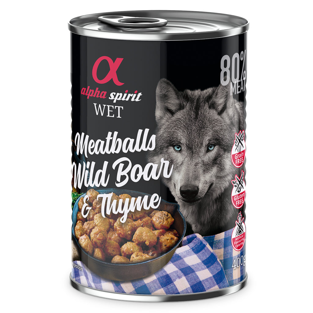 Wild Boar with Thyme Canned Meatballs for Dogs (6 x 400g)