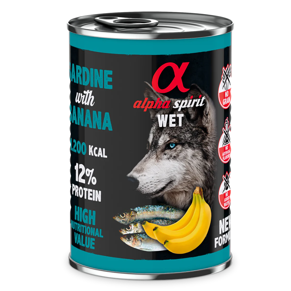 Sardine with Banana Complete Wet Canned Dog Food (6 x 400g)