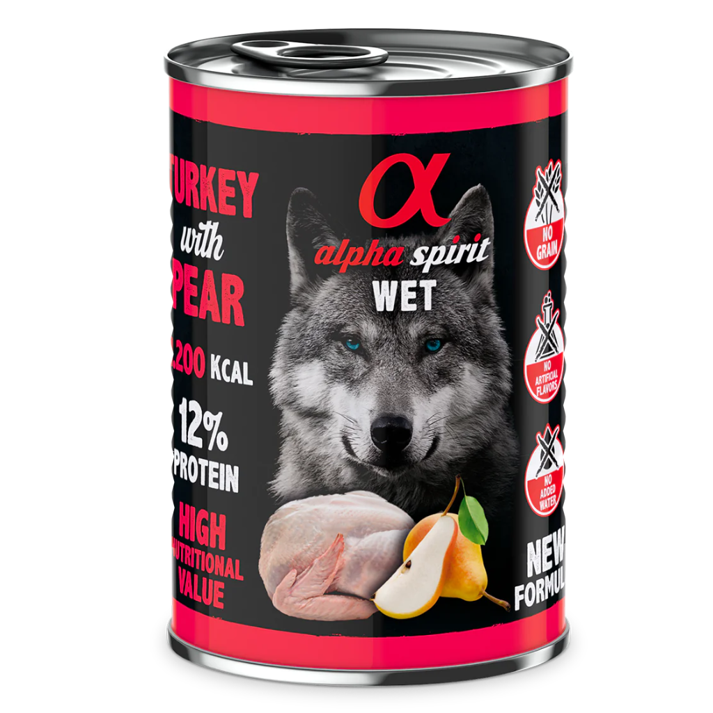 Turkey with Pear Complete Wet Canned Dog Food (6 x 400g)